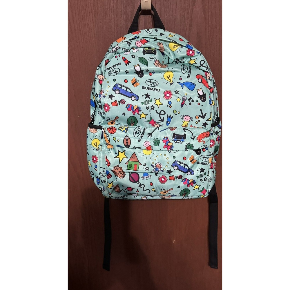 SUBARU Promotional Blueish Green Backpack Cartoon Kids Laptop Pocket Tub5